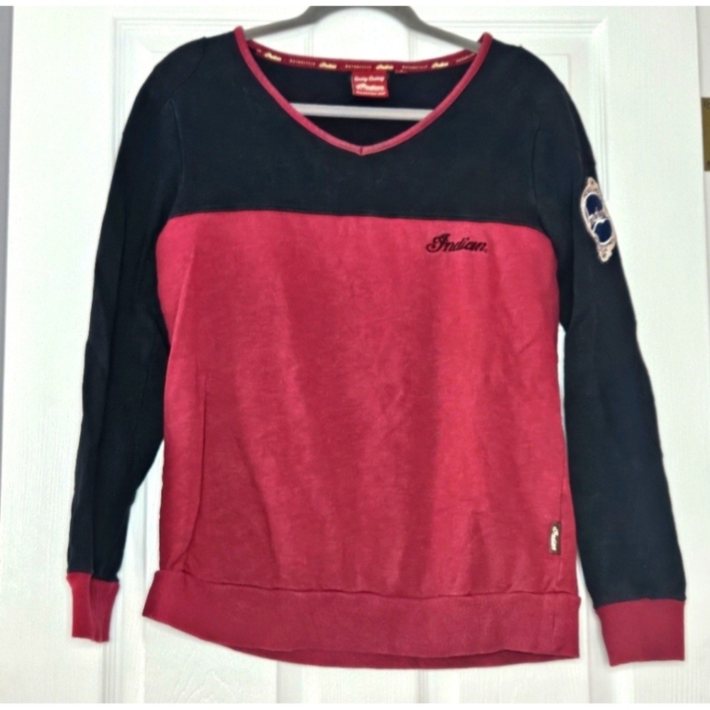 Indian motorcycle Heritage black and red‎ women's sweater sweatshirt size small